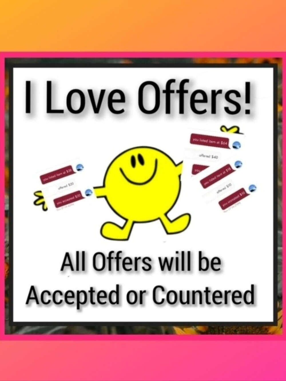 All Offers will be Accepted Or Countered based on Seller's Cost